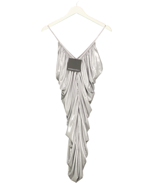 Norma Kamali Slip Diana Mini Dress Metallic  Silver UK M