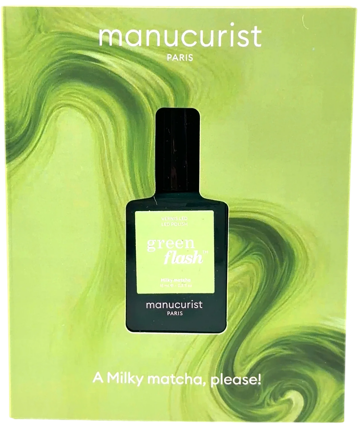 Manucurist Milky matcha Green Flash LED Nail Polish, size 15ml — front