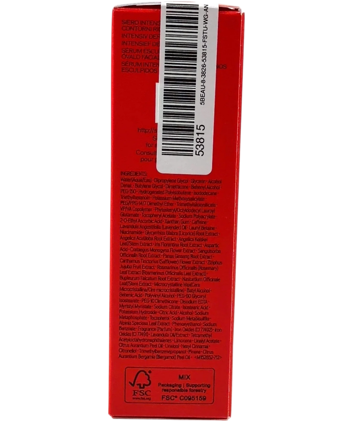 Shiseido Vital Perfection Intensive SculptDefine Serum, size 40ml — back