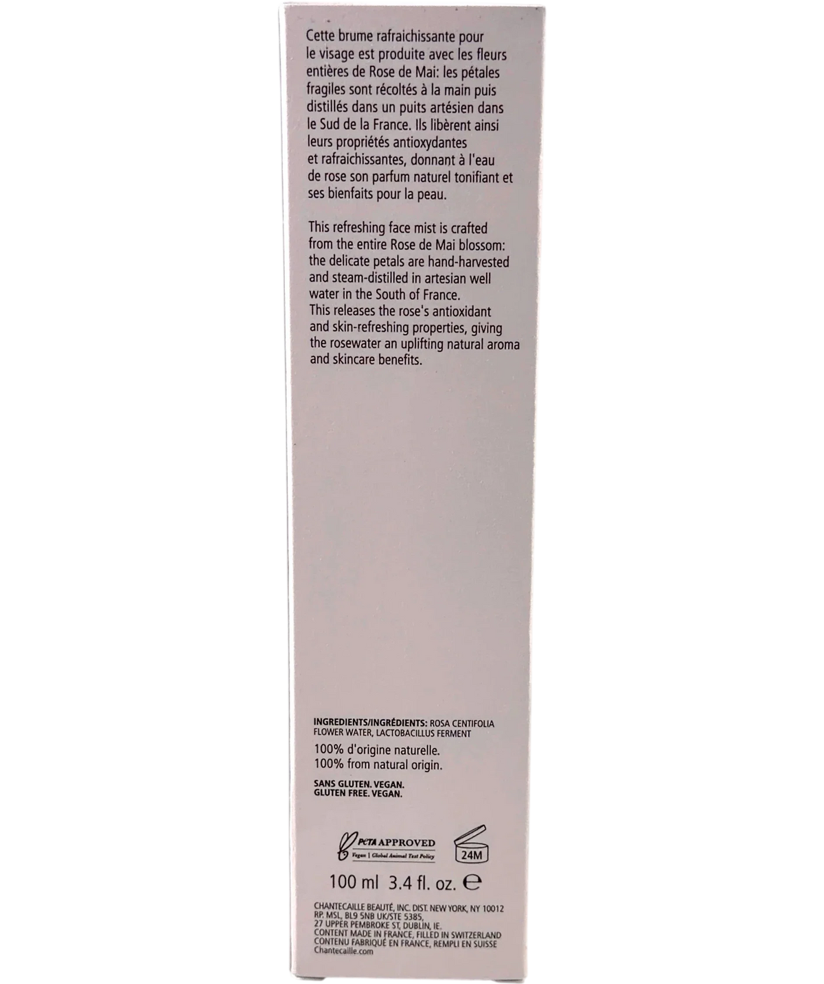 chantecaille Eau de Rose de Mai Pure Rosewater, size 100ml — back