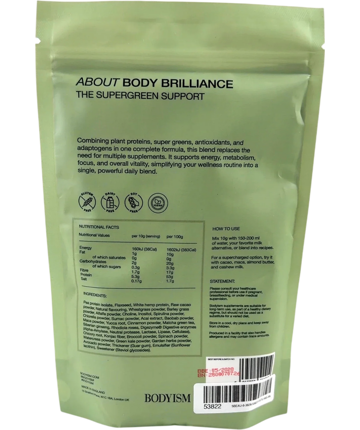 BODYISM Cinnamon Chocolate Body Brilliance Cinnamon Chocolate 250g, size 250g — back