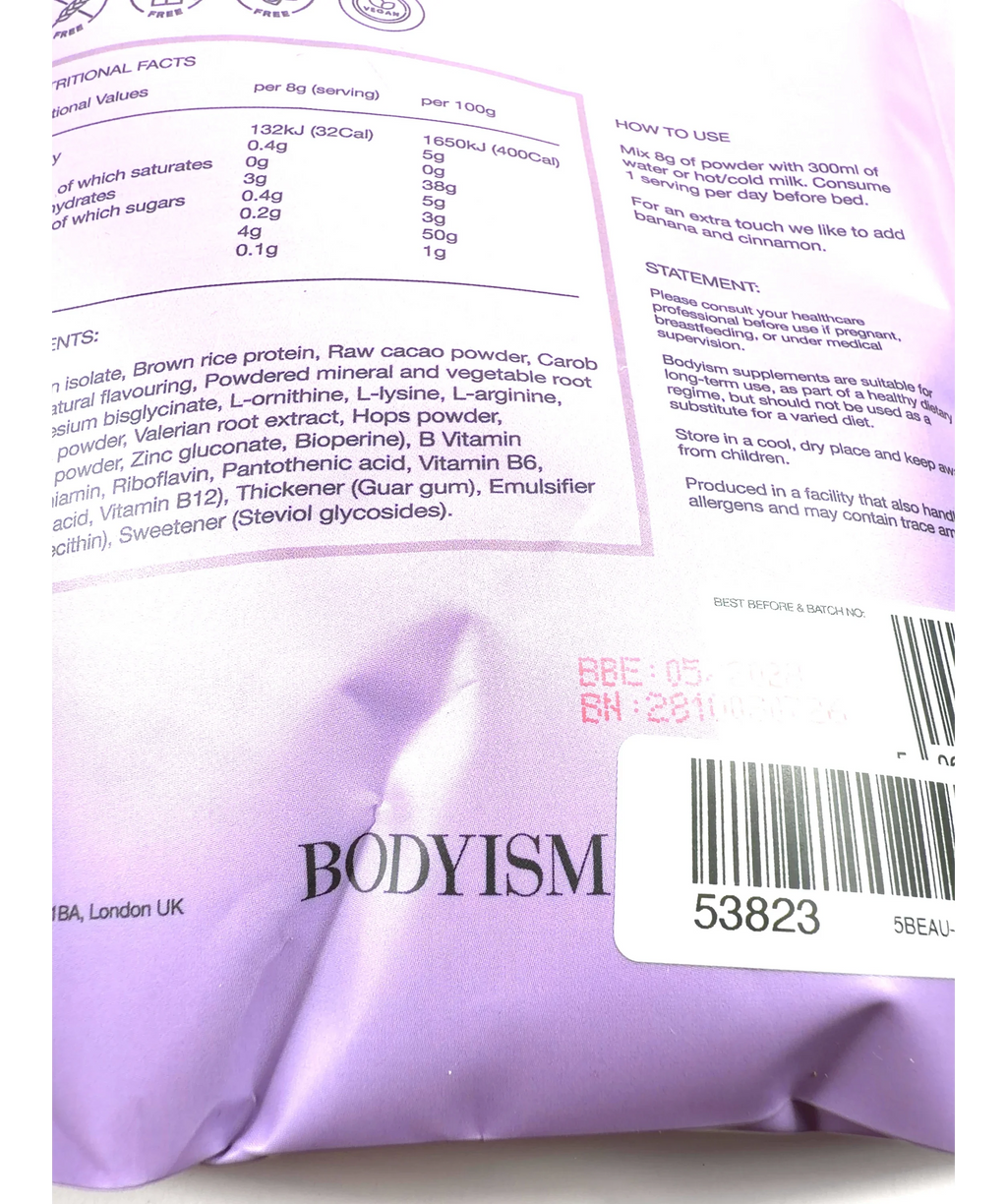 BODYISM sleep Pure Serenity (Serenity: The Sleep Ritual), size 200g — label