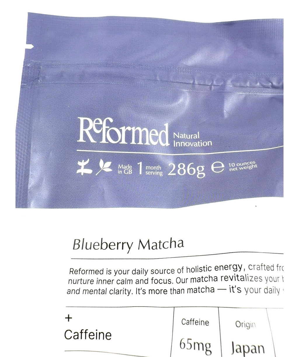 ReFormed blueberry macha Blueberry Matcha, size 286g — care label