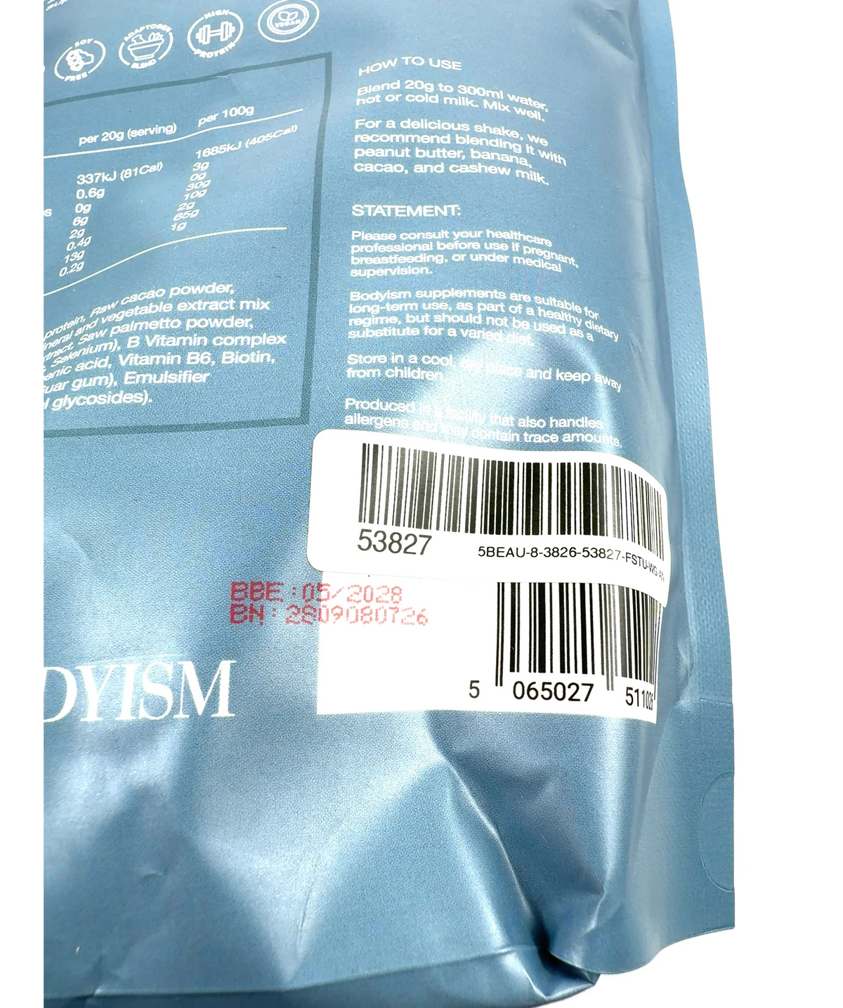 BODYISM Caramel Chocolate OPTIMUM PERFORMANCE, size 500g — detail