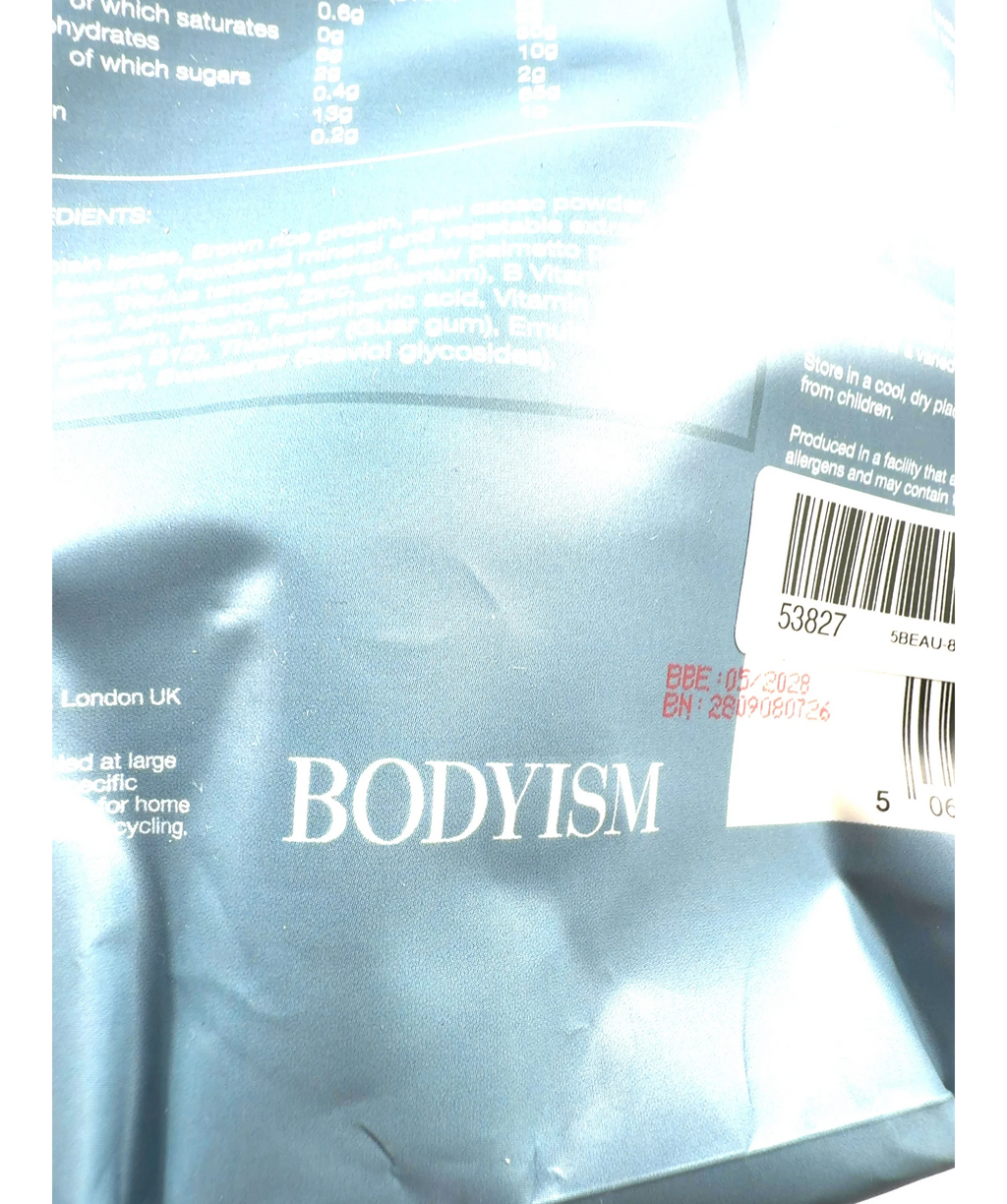 BODYISM Caramel Chocolate OPTIMUM PERFORMANCE, size 500g — label