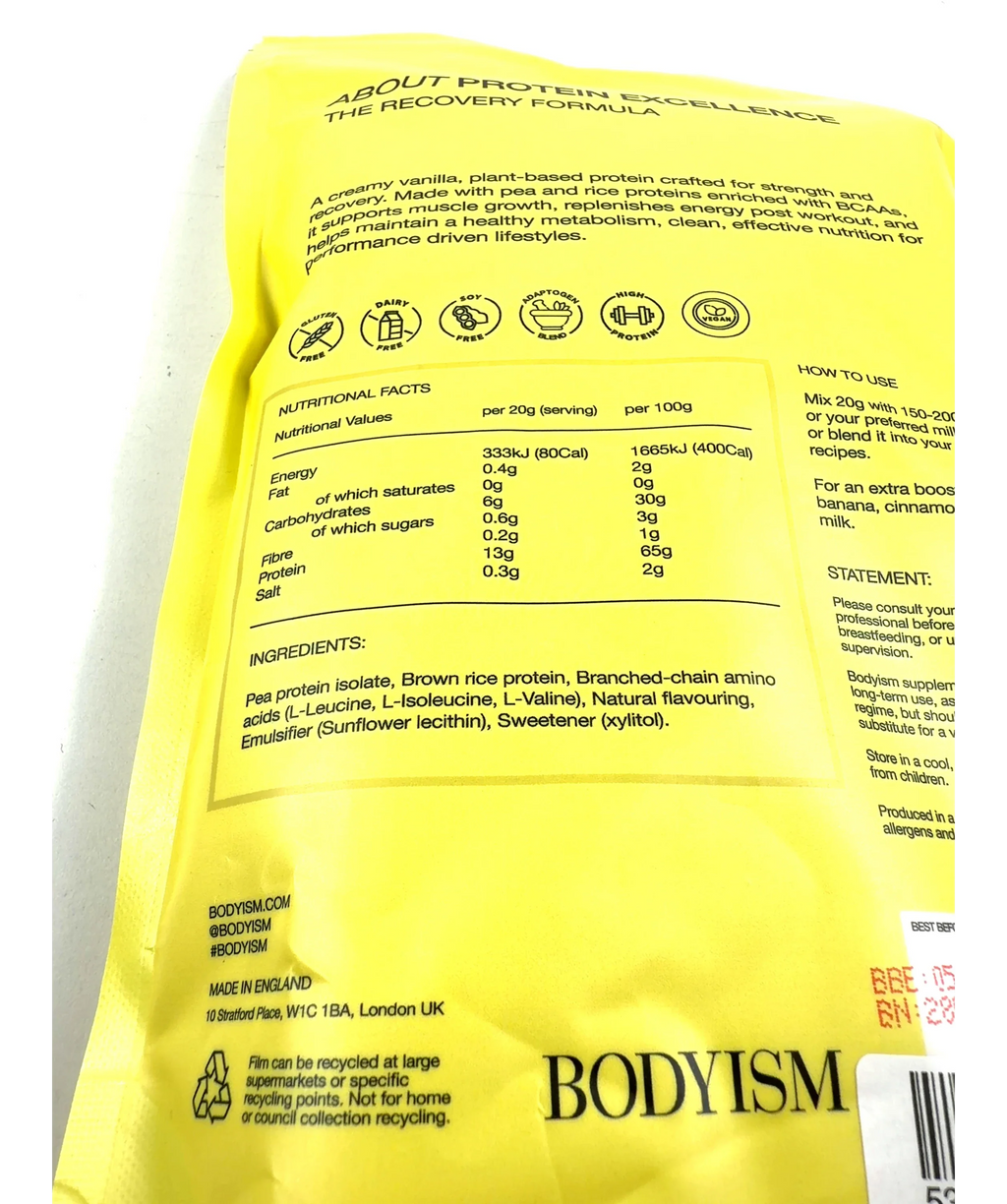 BODYISM FRENCH VANILLA PROTEIN EXCELLENCE, size 500g — fabric detail