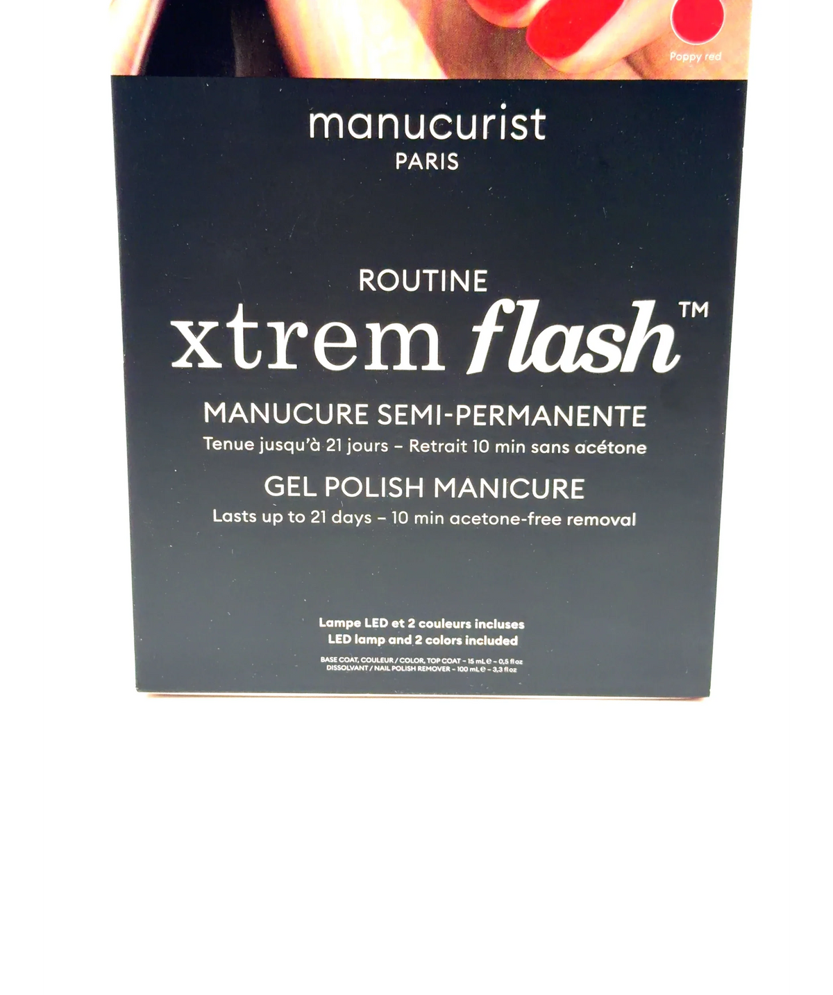 Manucurist Poppy red ROUTINE xtrem flash, size 15ml — care label