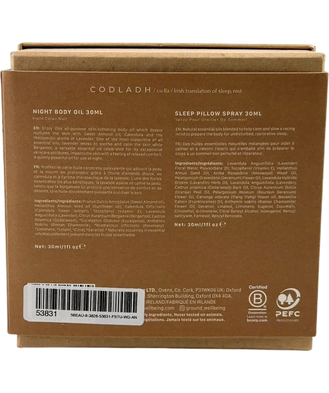 Ground brown Codladh - The Sleep Ritual, size 30ml — back