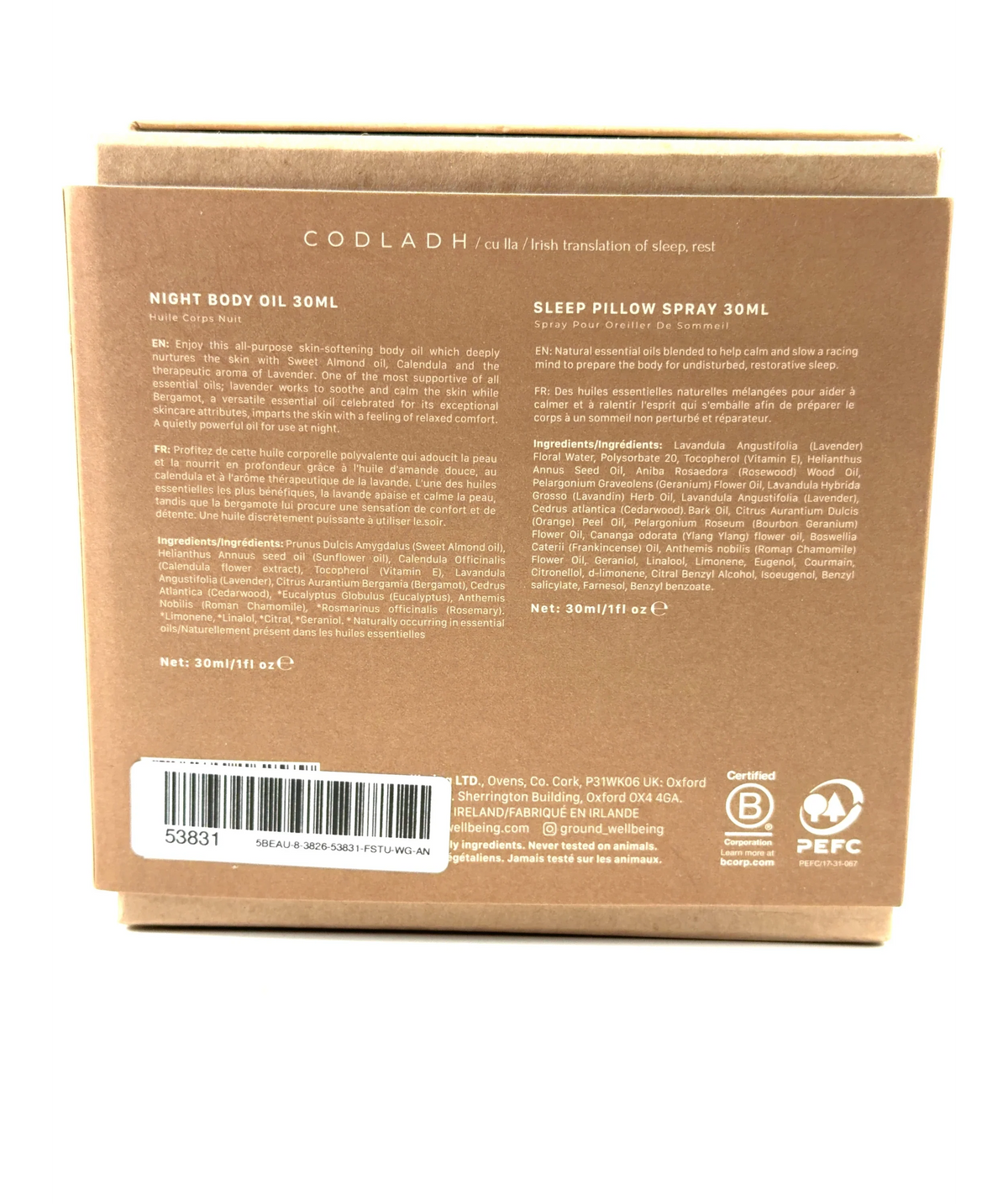 Ground brown Codladh - The Sleep Ritual, size 30ml — fabric detail
