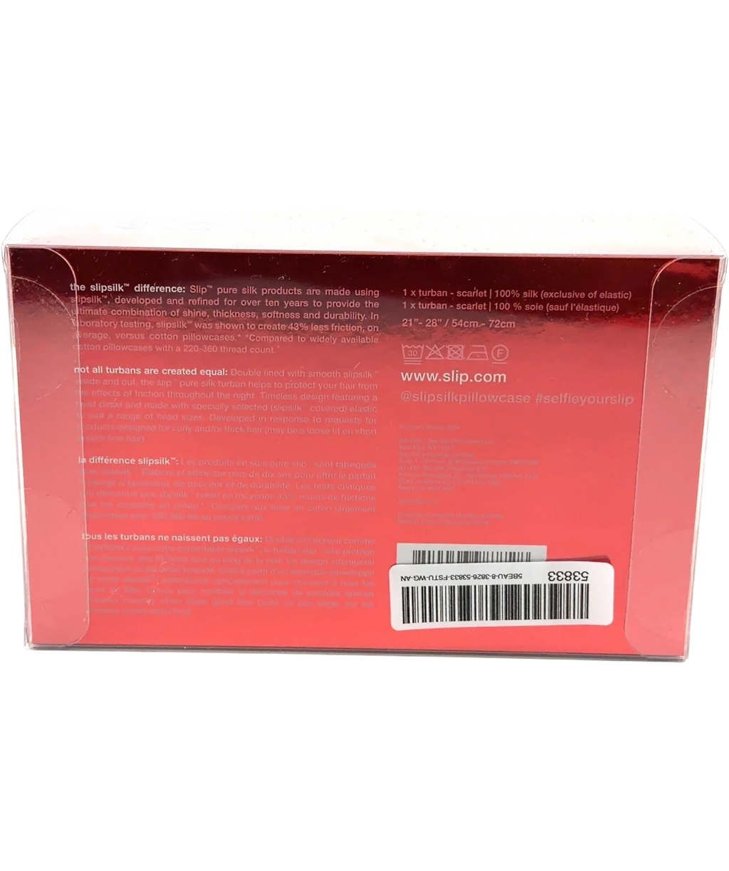 Slip scarlet Pure Silk Turban — back