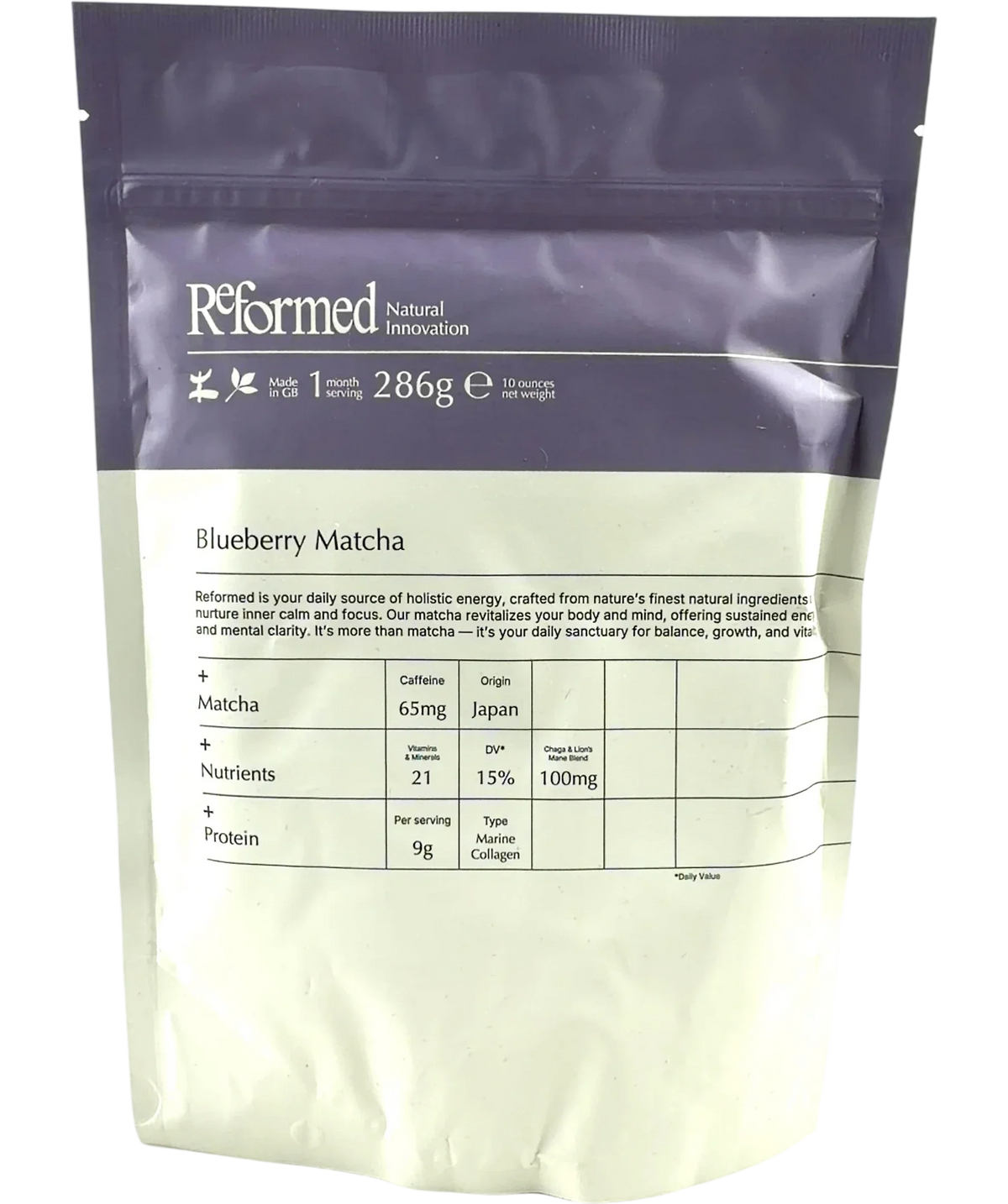 Reformed blueberry matcha Blueberry Matcha, size 286g — front