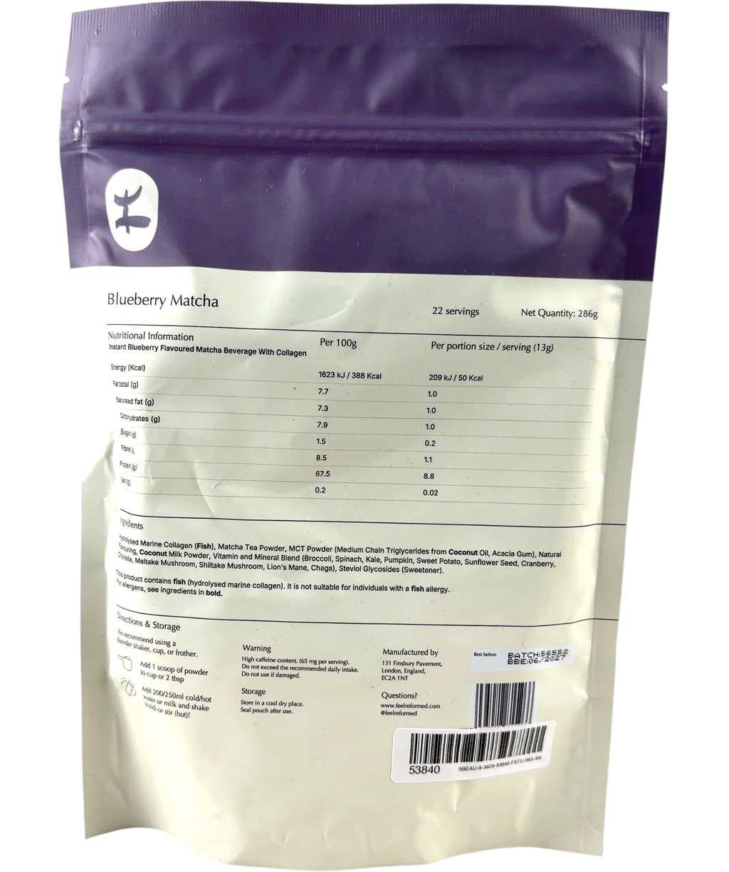 Reformed blueberry matcha Blueberry Matcha, size 286g — back