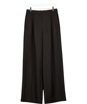 Lilysilk Silk-Wool Pleated Wide-Leg Trousers Black UK 6