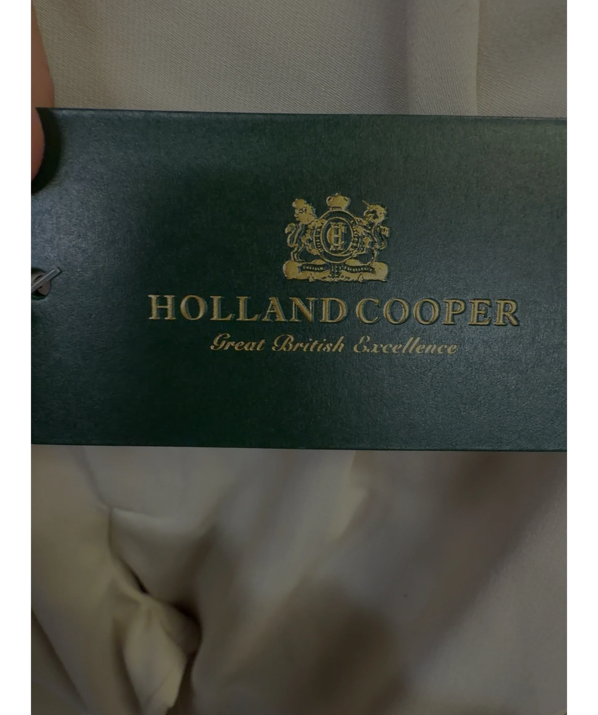 HOLLAND COOPER stone Pleated Wide Leg Trouser, size UK 8 — detail