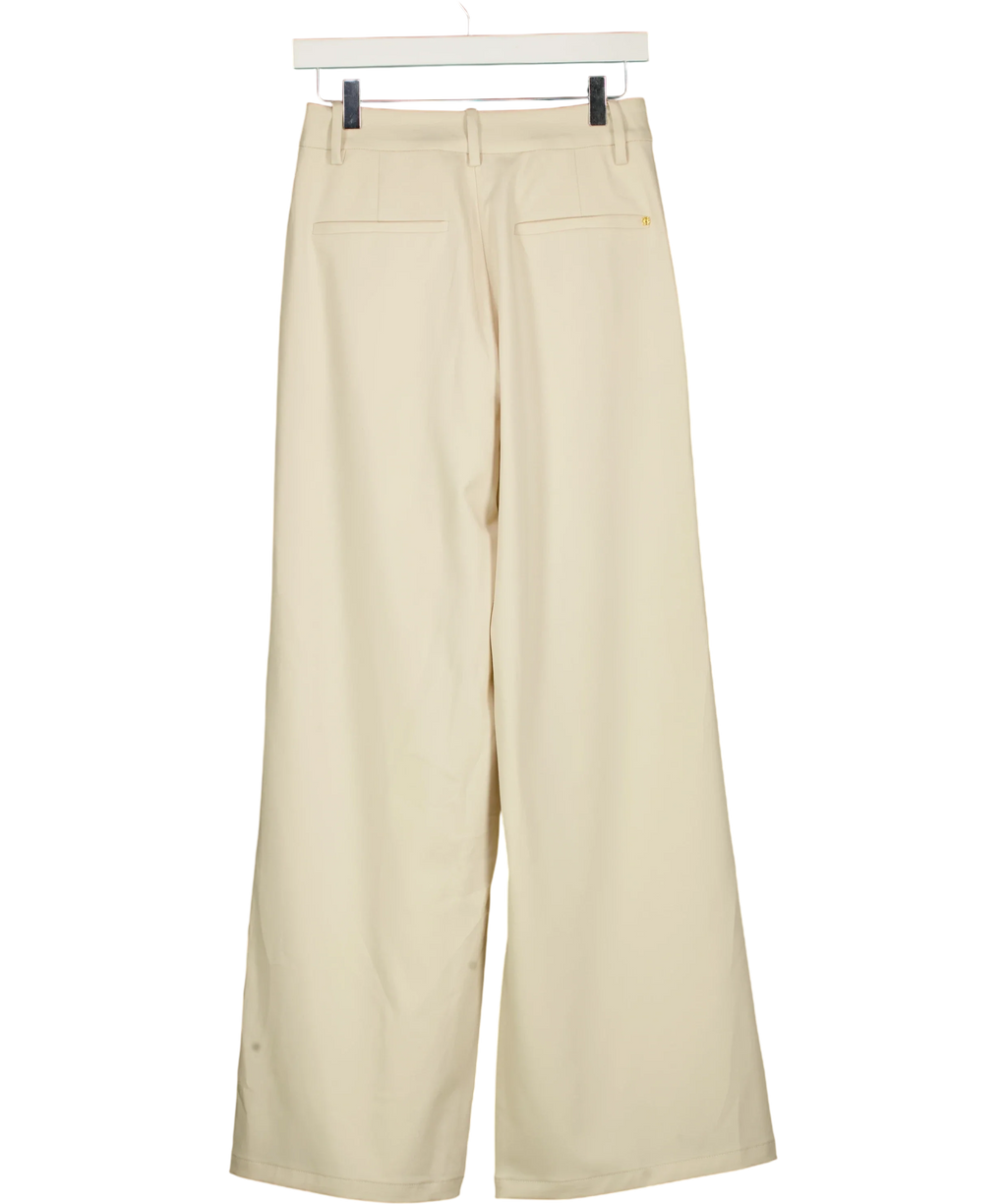HOLLAND COOPER stone Pleated Wide Leg Trouser, size UK 8 — back