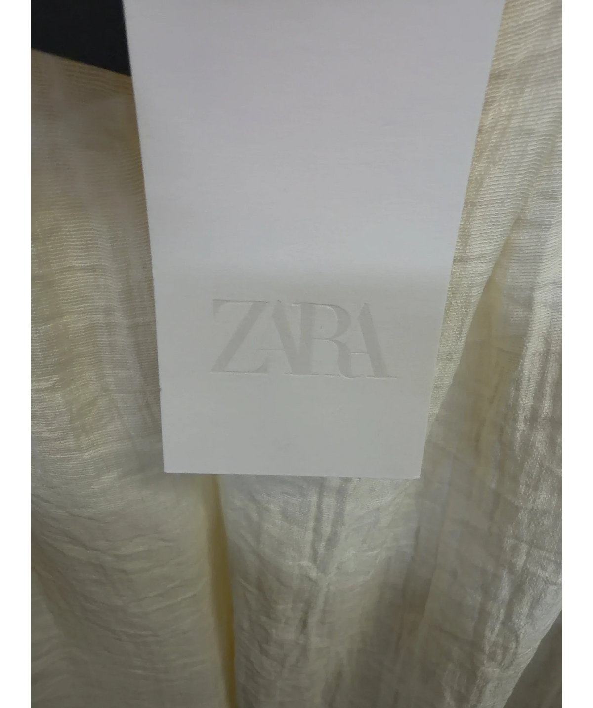 ZARA cream Wide-Leg Pleated Trousers, size UK XS — detail