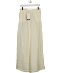 ZARA cream Wide-Leg Pleated Trousers, size UK XS — front