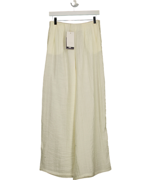 Zara Wide-Leg Pleated Trousers White XS