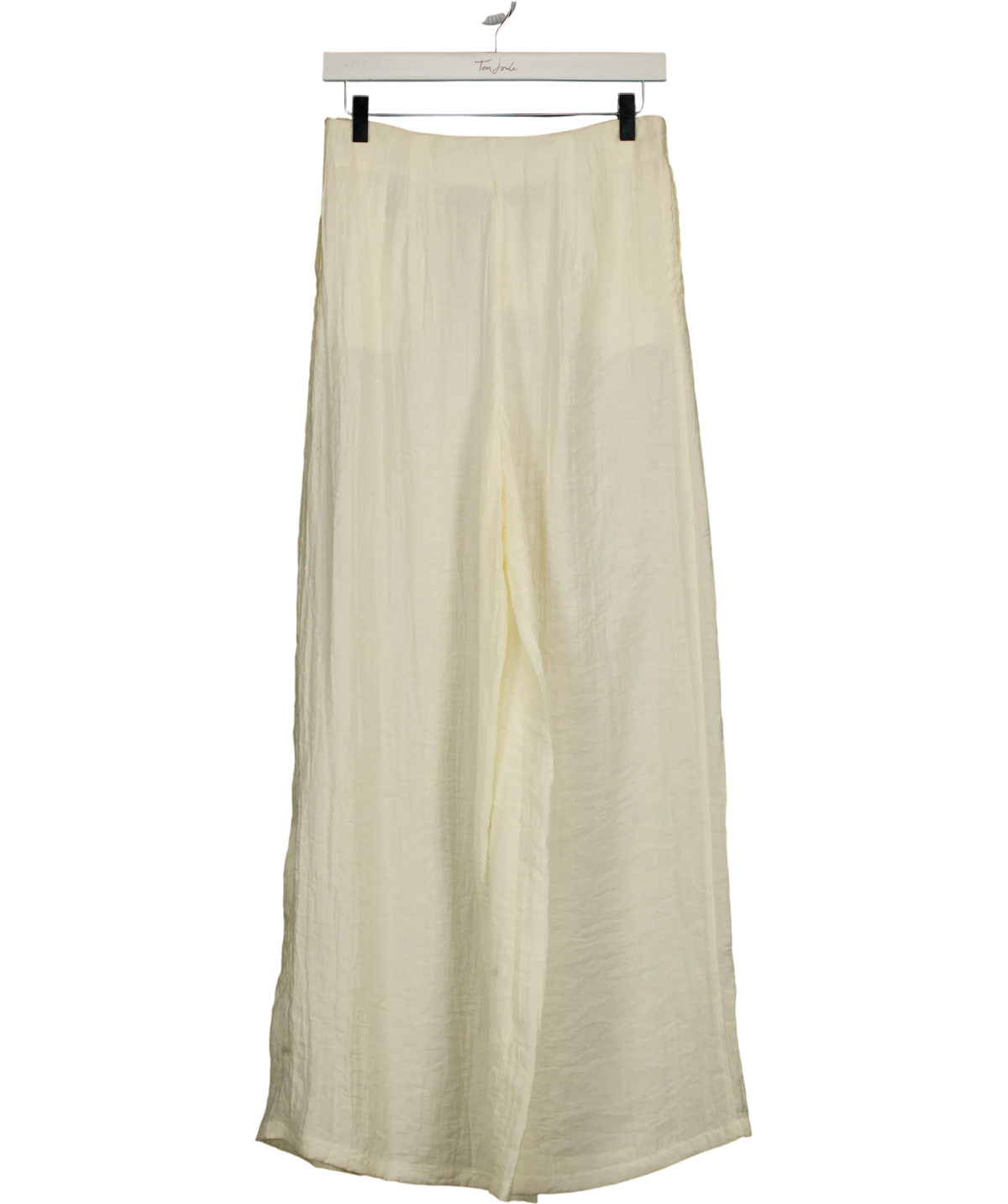 ZARA cream Wide-Leg Pleated Trousers, size UK XS — back