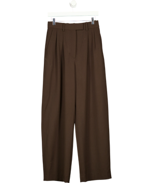ARKET Wide-Leg Tailored Trousers Brown UK 8