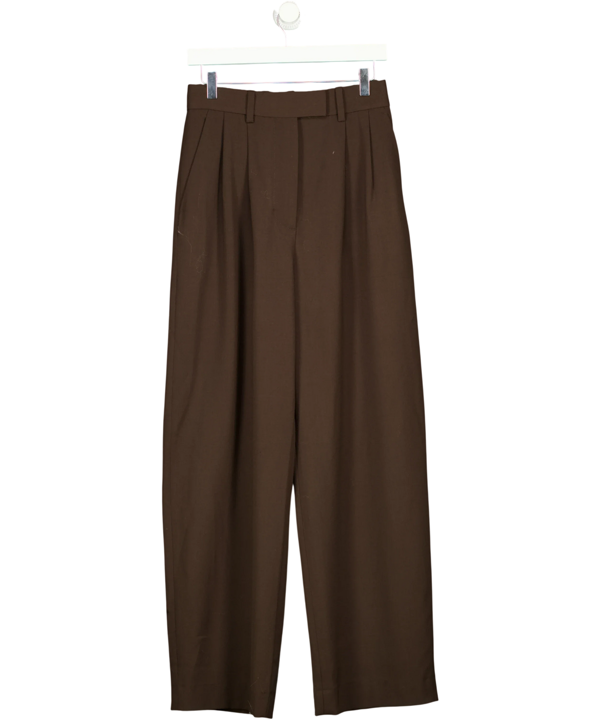 ARKET Brown Wide-Leg Tailored Trousers, size UK 8 — front