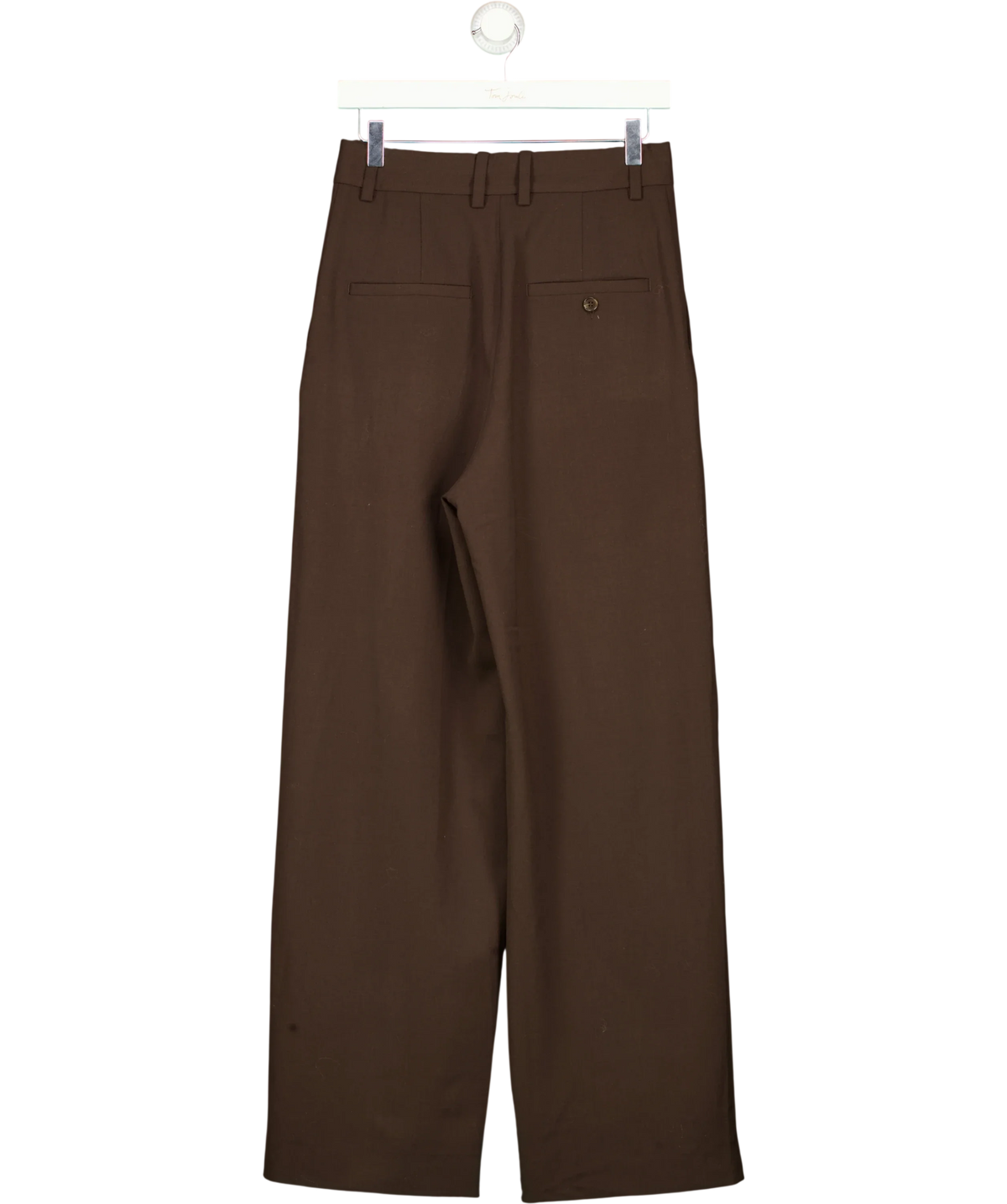 ARKET Brown Wide-Leg Tailored Trousers, size UK 8 — back