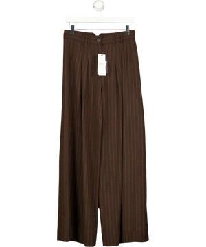 Me + Em Pinstripe Wide Leg Trouser Brown UK 6