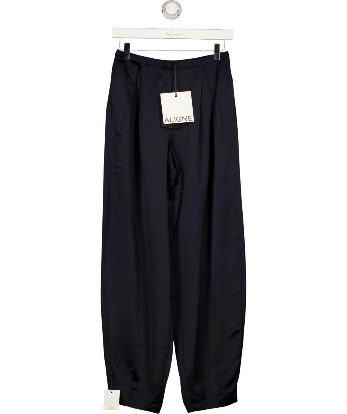 Aligne navy Millicent Satin Trouser, size UK 6 — front