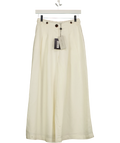 Mint Velvet ivory Cream Linen Blend Cropped Trousers, size UK XS — front