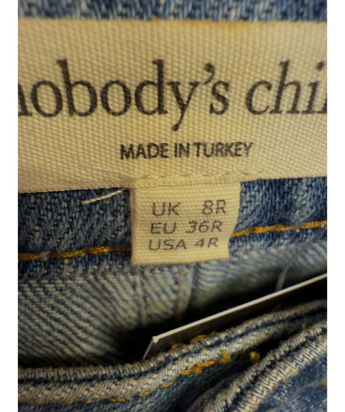 Nobody's Child Blue Blue High Rise Islington Turn Up Jeans, size UK 8 — care label