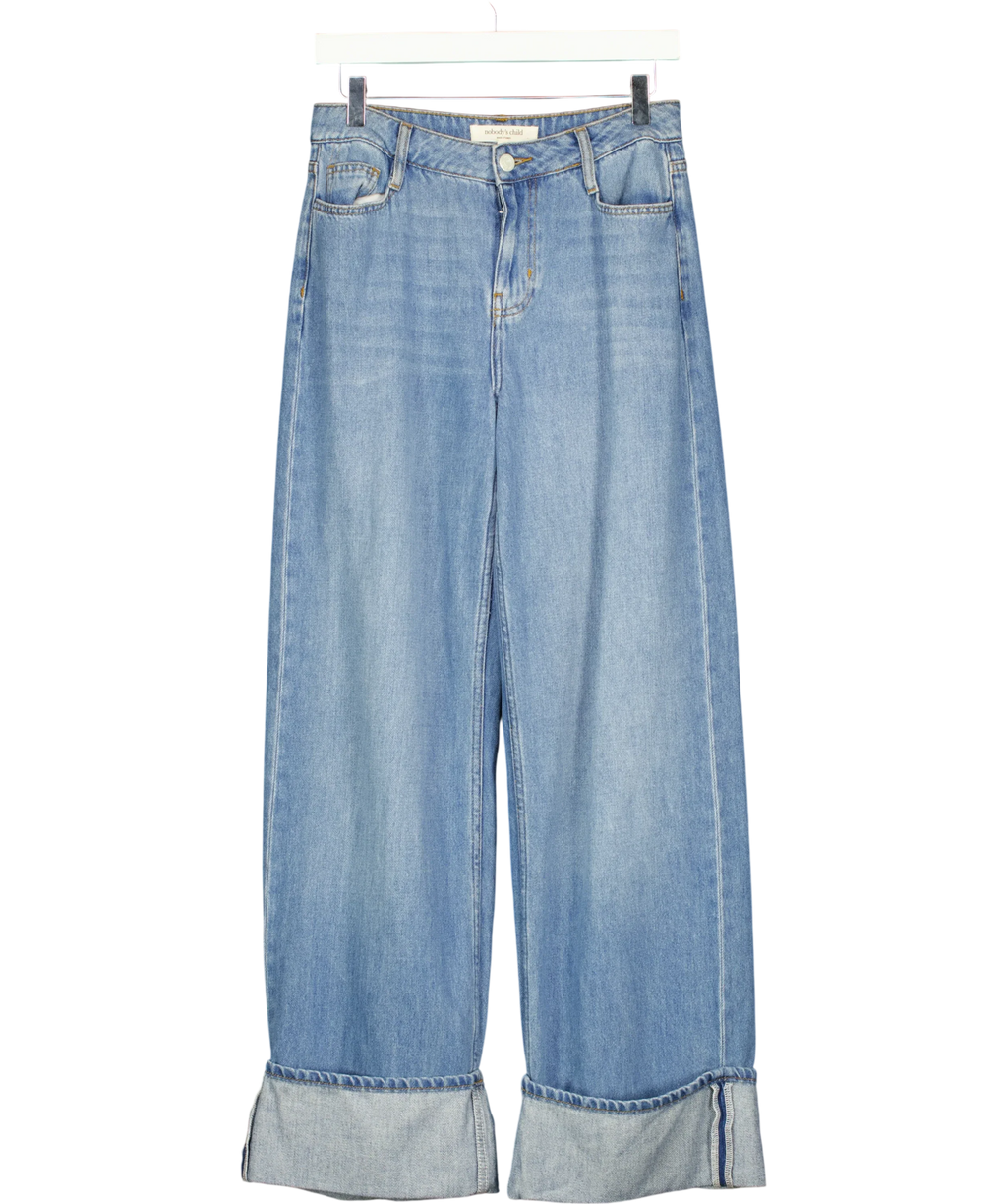Nobody's Child Blue Blue High Rise Islington Turn Up Jeans, size UK 8 — front