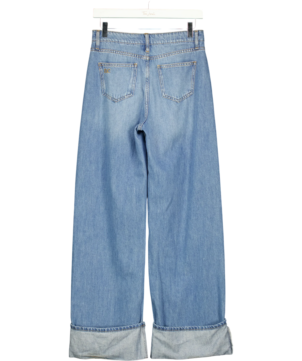 Nobody's Child Blue Blue High Rise Islington Turn Up Jeans, size UK 8 — back