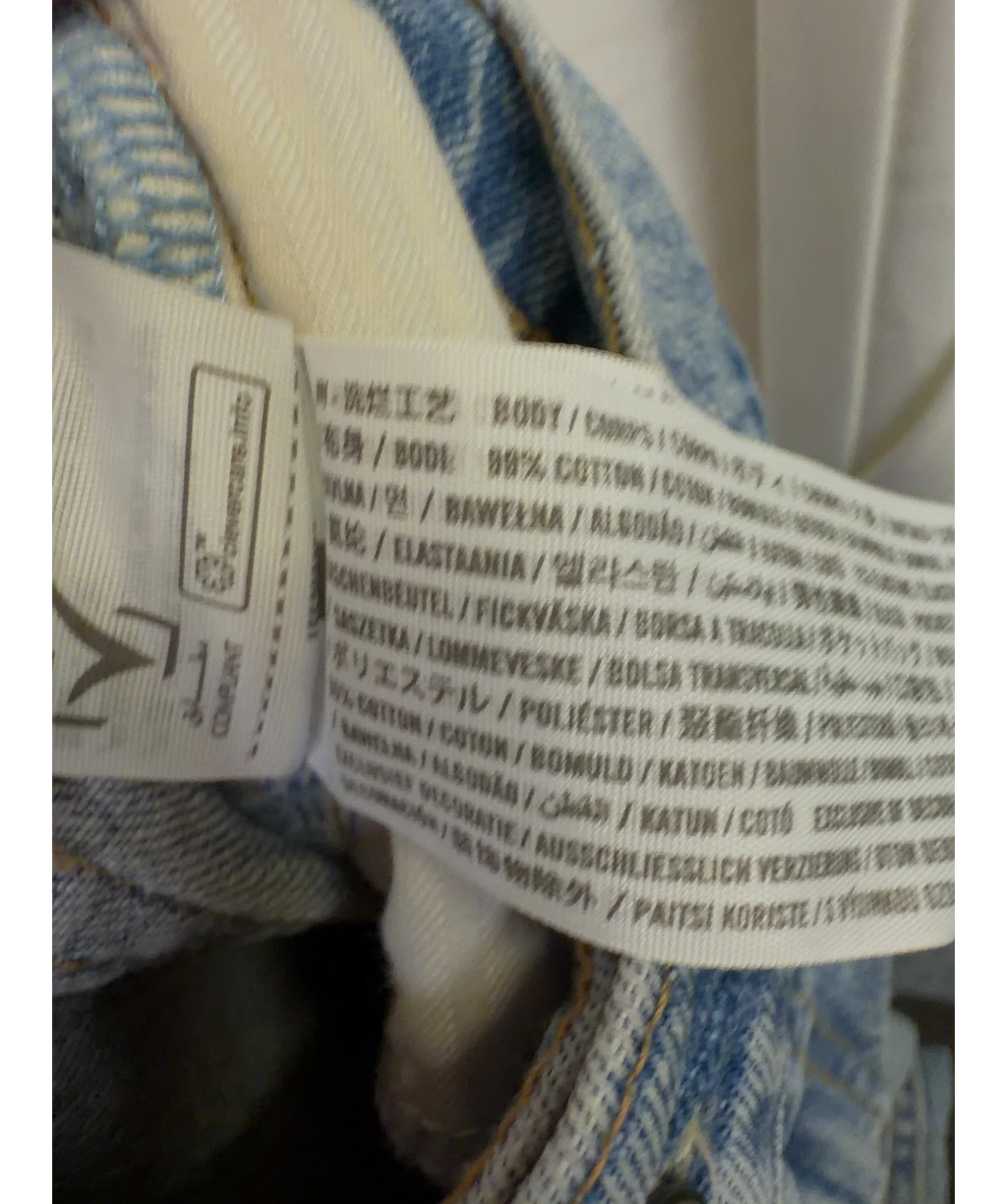 ABERCROMBIE & FITCH Blue High Rise Barrel Jean, size W25 — label