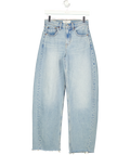 ABERCROMBIE & FITCH Blue High Rise Barrel Jean, size W25 — front
