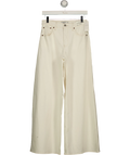 ABERCROMBIE & FITCH Cream Linen-Blend High Rise Ultra Wide Leg Jean, size W25 — front