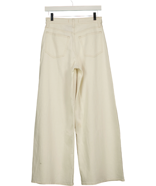 ABERCROMBIE & FITCH Cream Linen-Blend High Rise Ultra Wide Leg Jean, size W25 — back