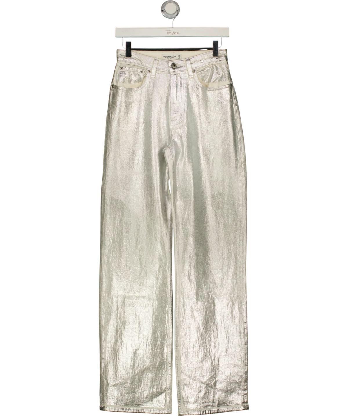 ABERCROMBIE & FITCH silver Curve Love The '90s Relaxed Jean High Rise, size W25 — front