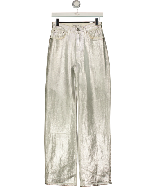 ABERCROMBIE & FITCH silver Curve Love The '90s Relaxed Jean High Rise, size W25 — front