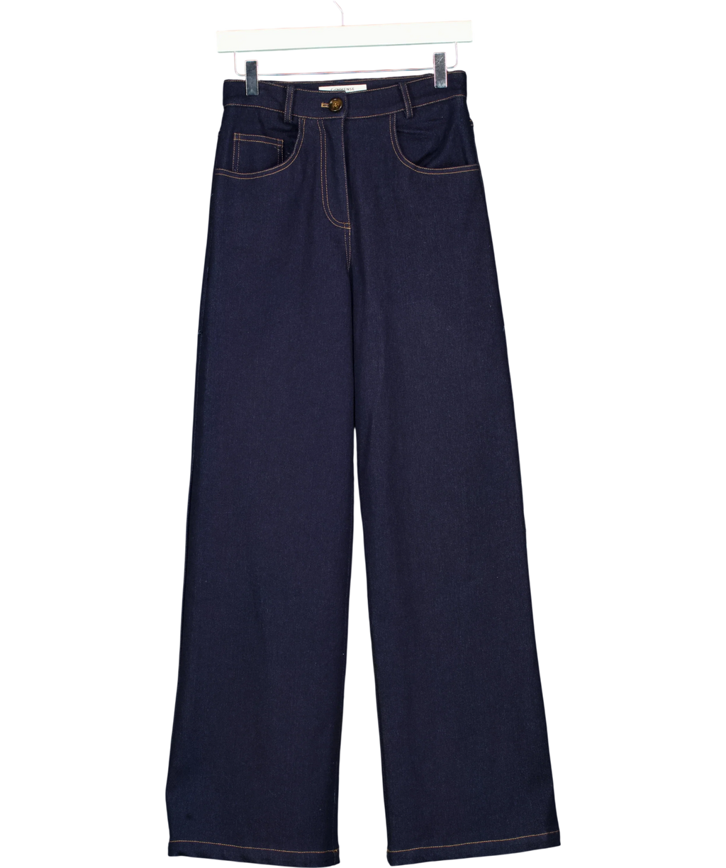 Commense dark blue Wide Leg Denim Jeans, size UK XS — front