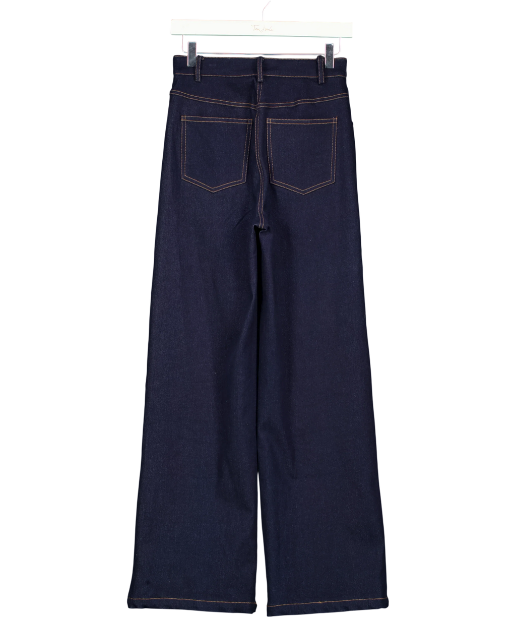 Commense dark blue Wide Leg Denim Jeans, size UK XS — back