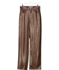 ABERCROMBIE & FITCH Brown High Rise '90s Relaxed Vegan Leather Pant, size W25 — front