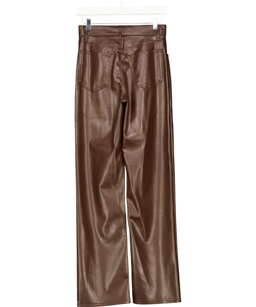 ABERCROMBIE & FITCH Brown High Rise '90s Relaxed Vegan Leather Pant, size W25 — back