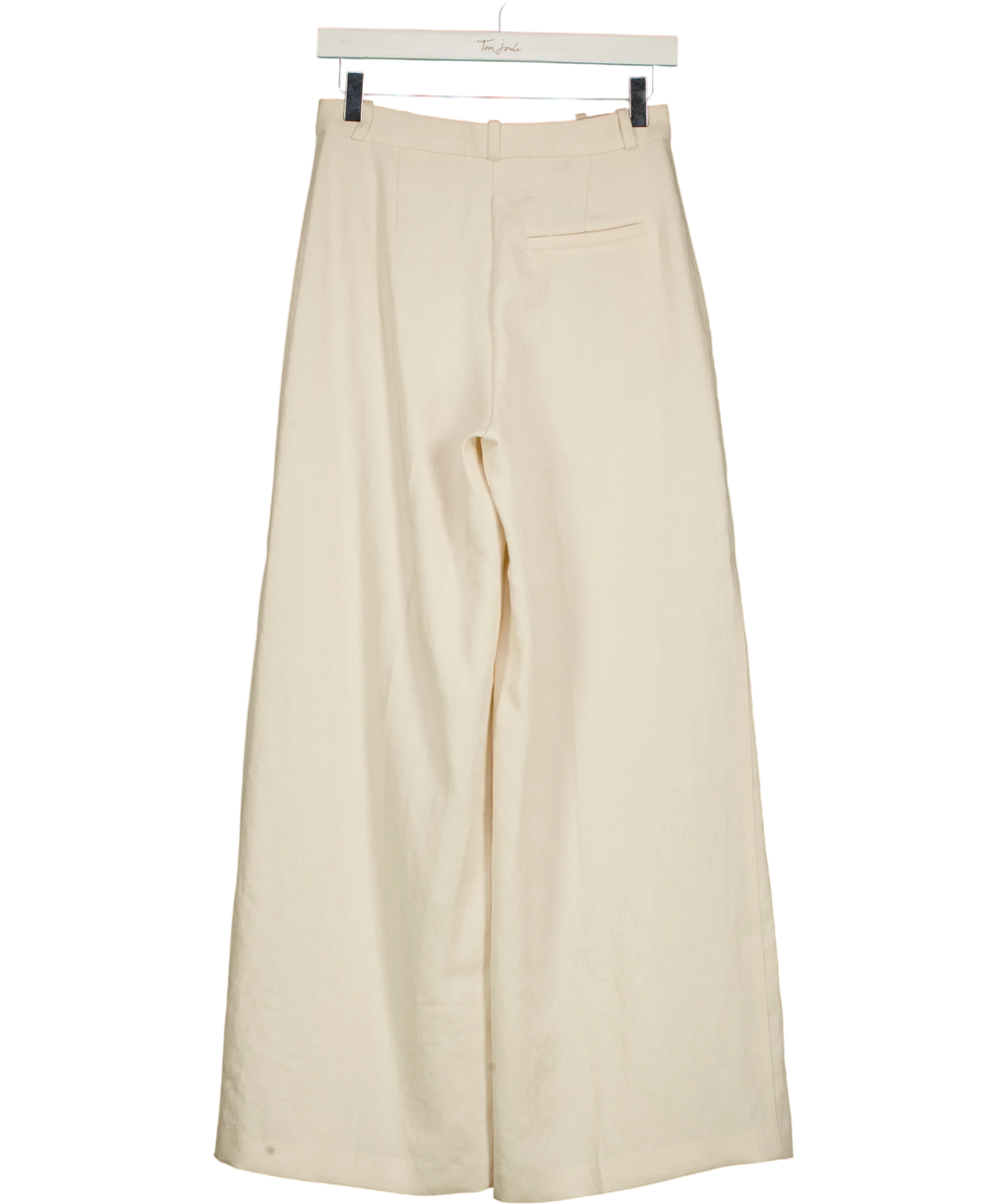 H&M Cream high-waisted wide-leg trouser, size UK 6 — back