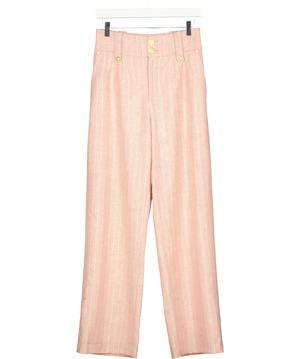 HOLLAND COOPER High Waisted Straight Trouser Pink Chalk StripeUK 8