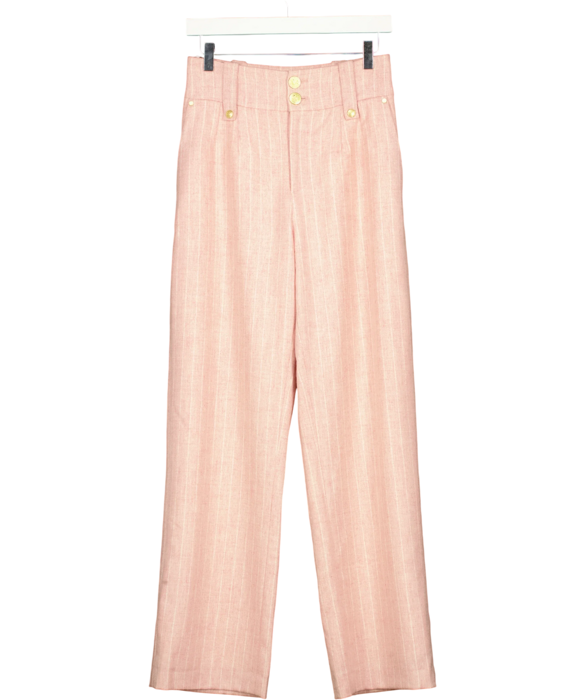 HOLLAND COOPER Pink High Waisted Straight Trouser, size UK 8 — front