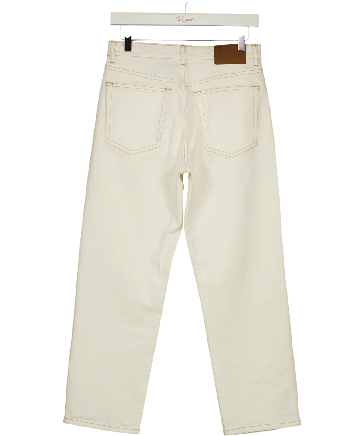 TOPSHOP off-white Orson Mid-Rise Comfort Straight Jean, size W26 — back
