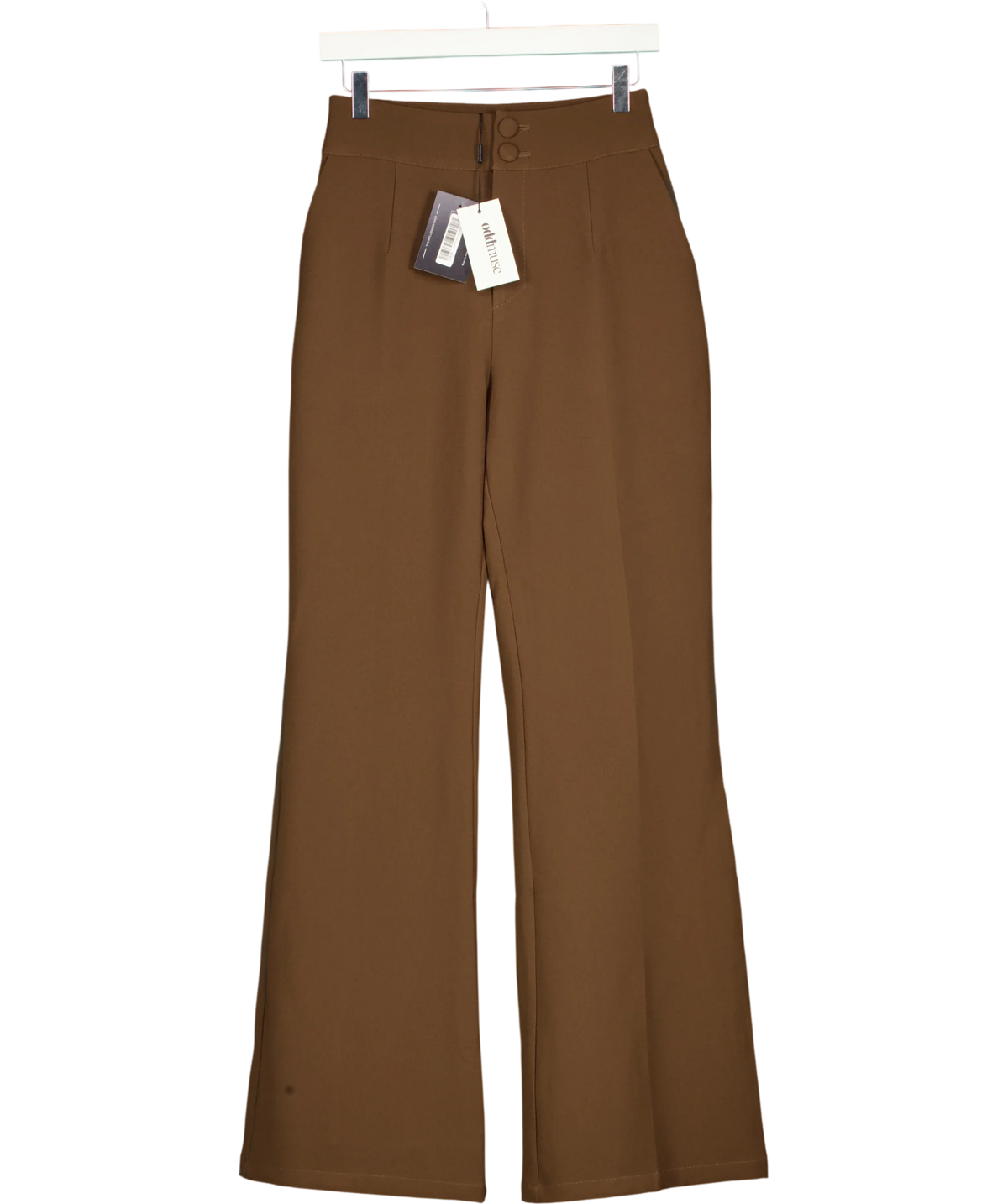 ODD MUSE Brown Ultimate Muse Structured Trousers, size UK S — front