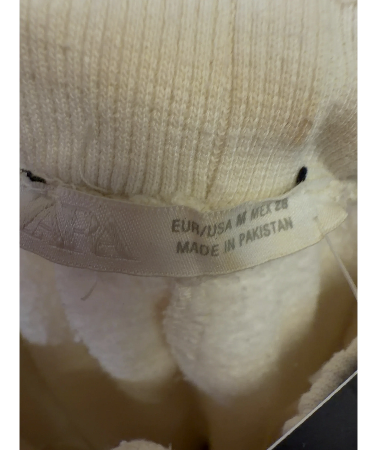 ZARA Cream Colour, size UK M — care label