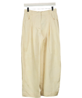 ZARA Cream ZW Collection Jacquard Barrel Trousers, size UK XS — front