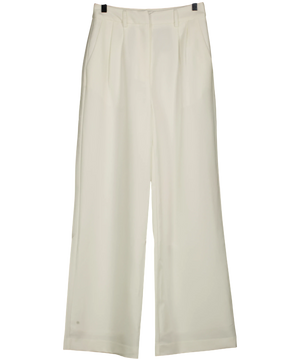 Commense Cream Pleated Wide Leg Trousers UK XS
